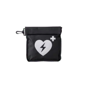 Kleine schwarze AED-Tasche mit Herzsymbol